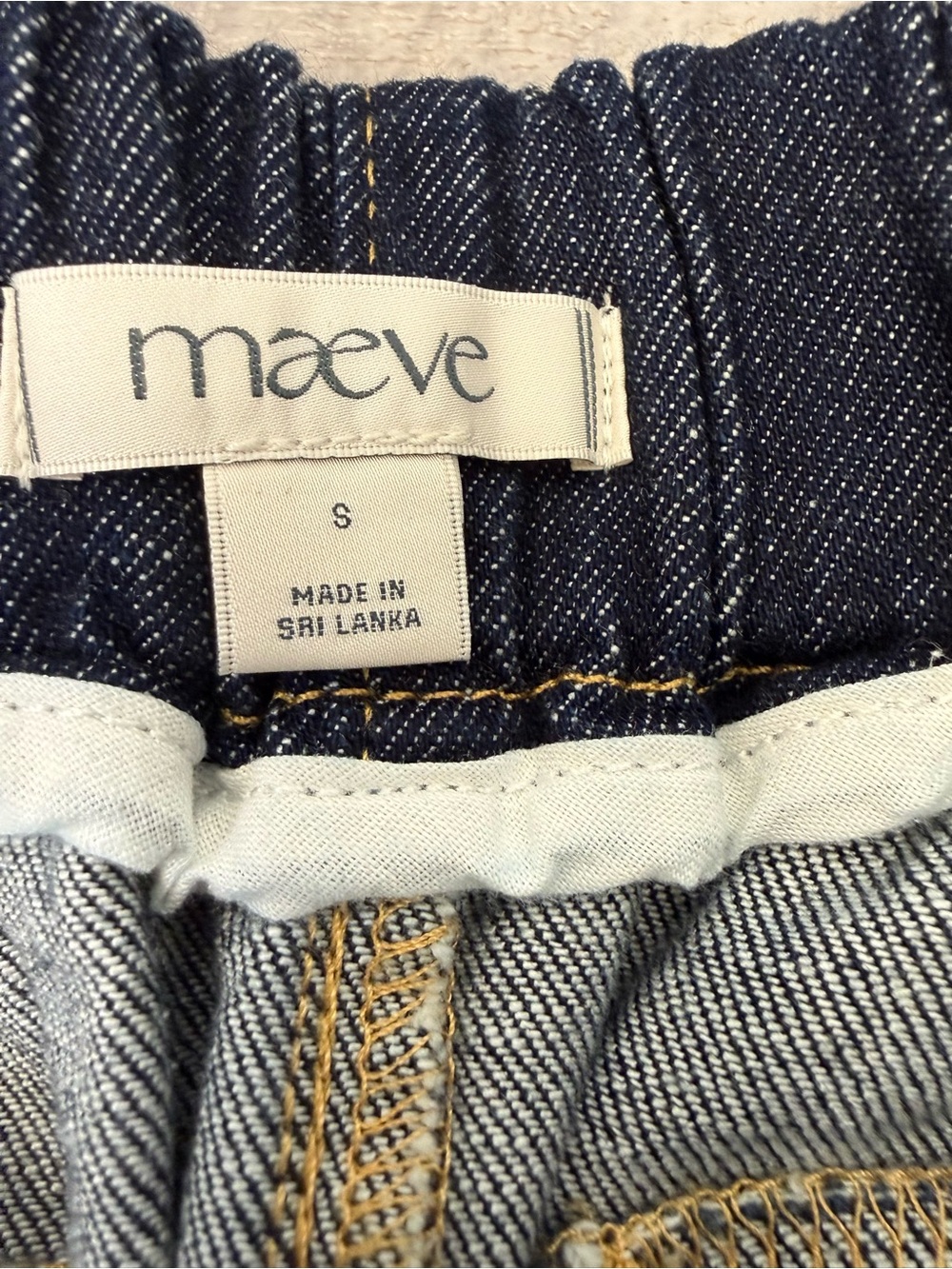 NWT Anthropologie Maeve Dark Wash Painters Mid-Rise Tapered Jeans Small - Picture 8 of 10